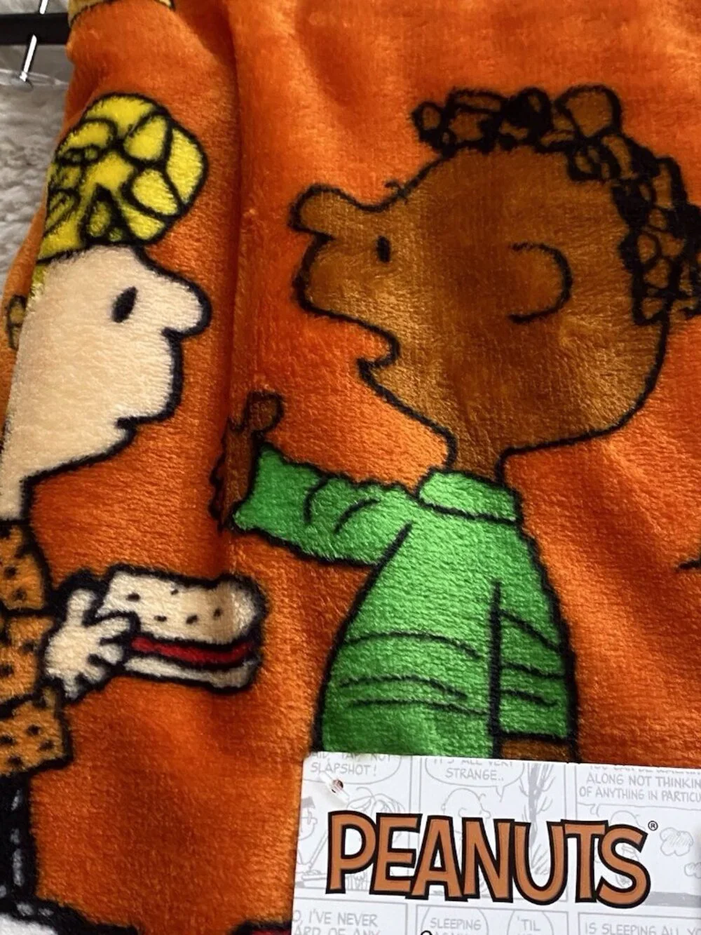 Peanuts Snoopy Charlie Brown Fall Thanksgiving Throw Blanket 50” X 70” NEW